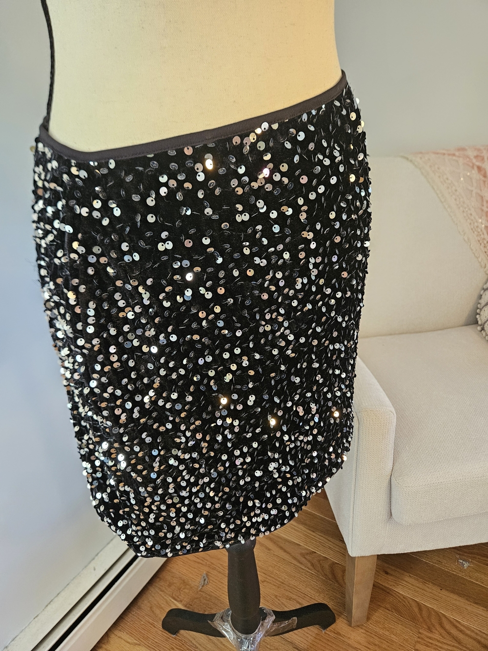 Cupshe Black Sequin Mini Skirt